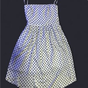 White House Black Market Polka Dot Dress - Black and White